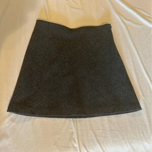 100% wool tweed mini skirt grey herringbone J-34